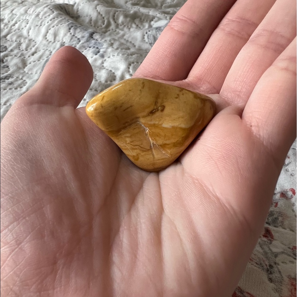 Yellow jasper tumble stone